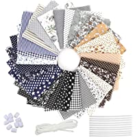 28 Piezas Tela de Algodón Patchwork- Tela de Estampada Flores de Costura de Material Textil Manualidades Retales Algodón…